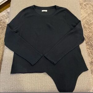 Madewell Black Front Tie Sweater Size XL Long Sleeve Warm Cozy
